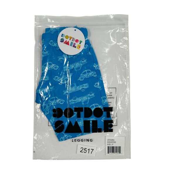 Dot Dot Smile White Blue Vintage Cars Trucks Bug VW Legging Size Toddler 2T - Picture 4 of 7
